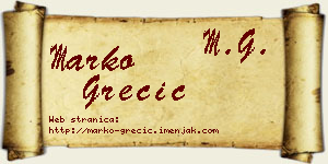 Marko Grečić vizit kartica